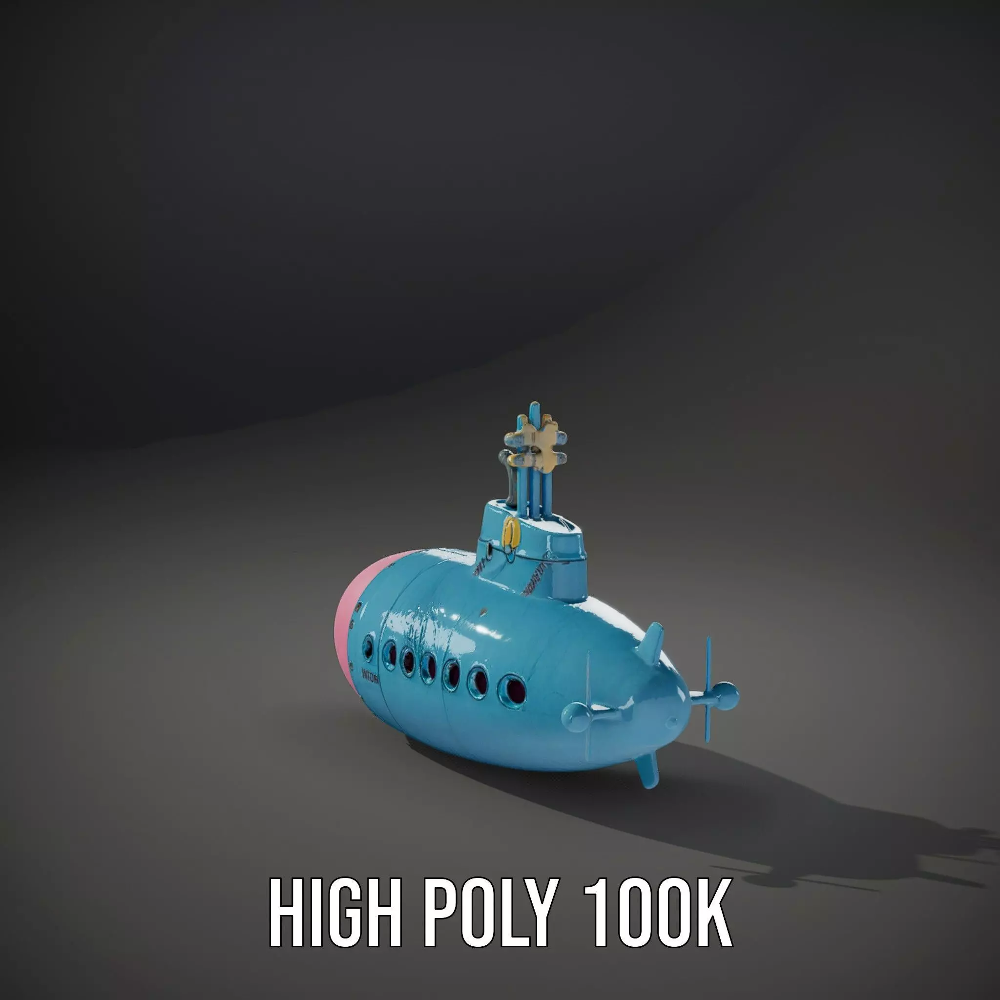 Cartoon Submarine model pack Low-poly 3D model_17