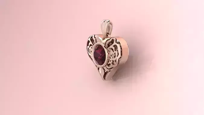 Heart Pendant Jewelry model - Eternal Rose for Her 3D print model