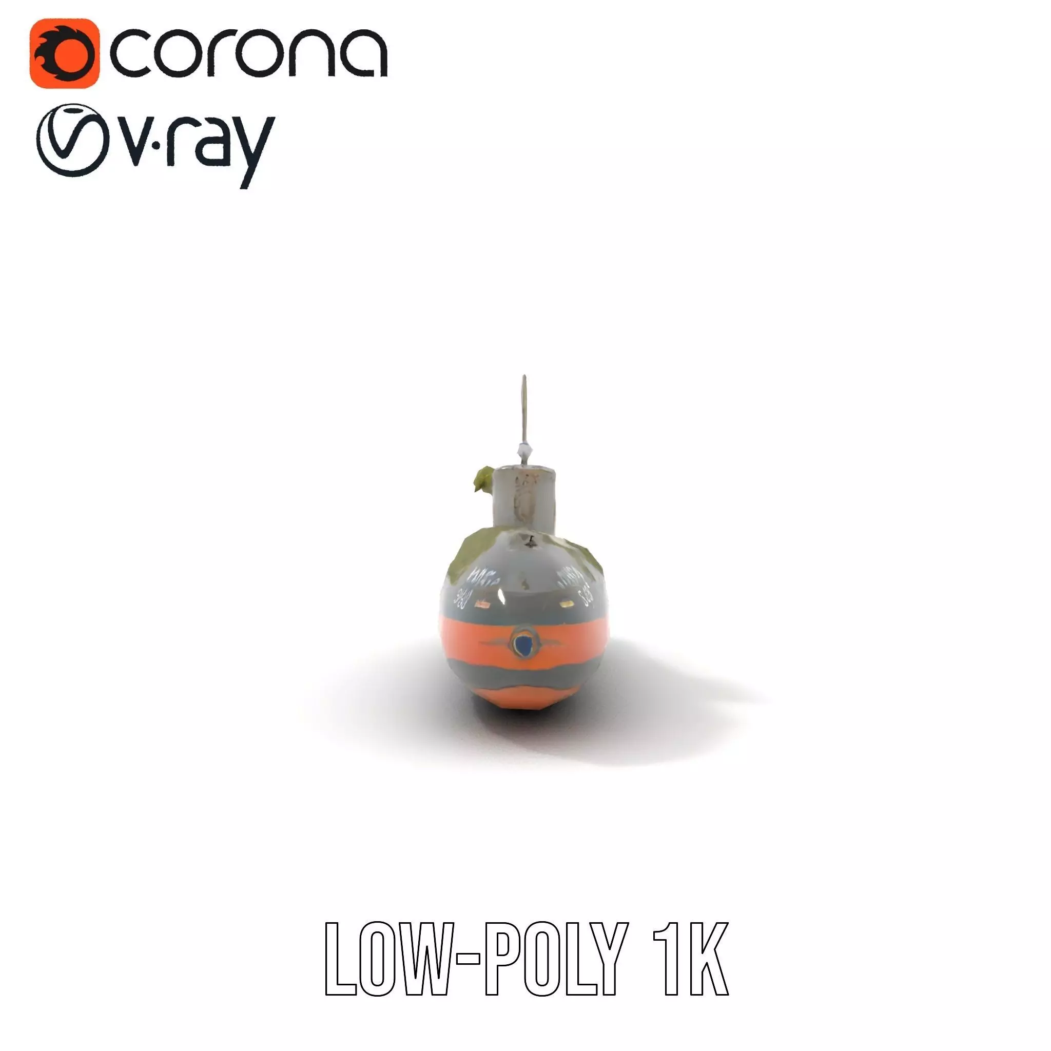 Mossy Submarine model pack Low-poly 3D model_14