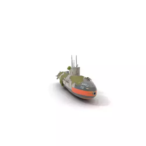 Mossy Submarine model pack Low-poly 3D model