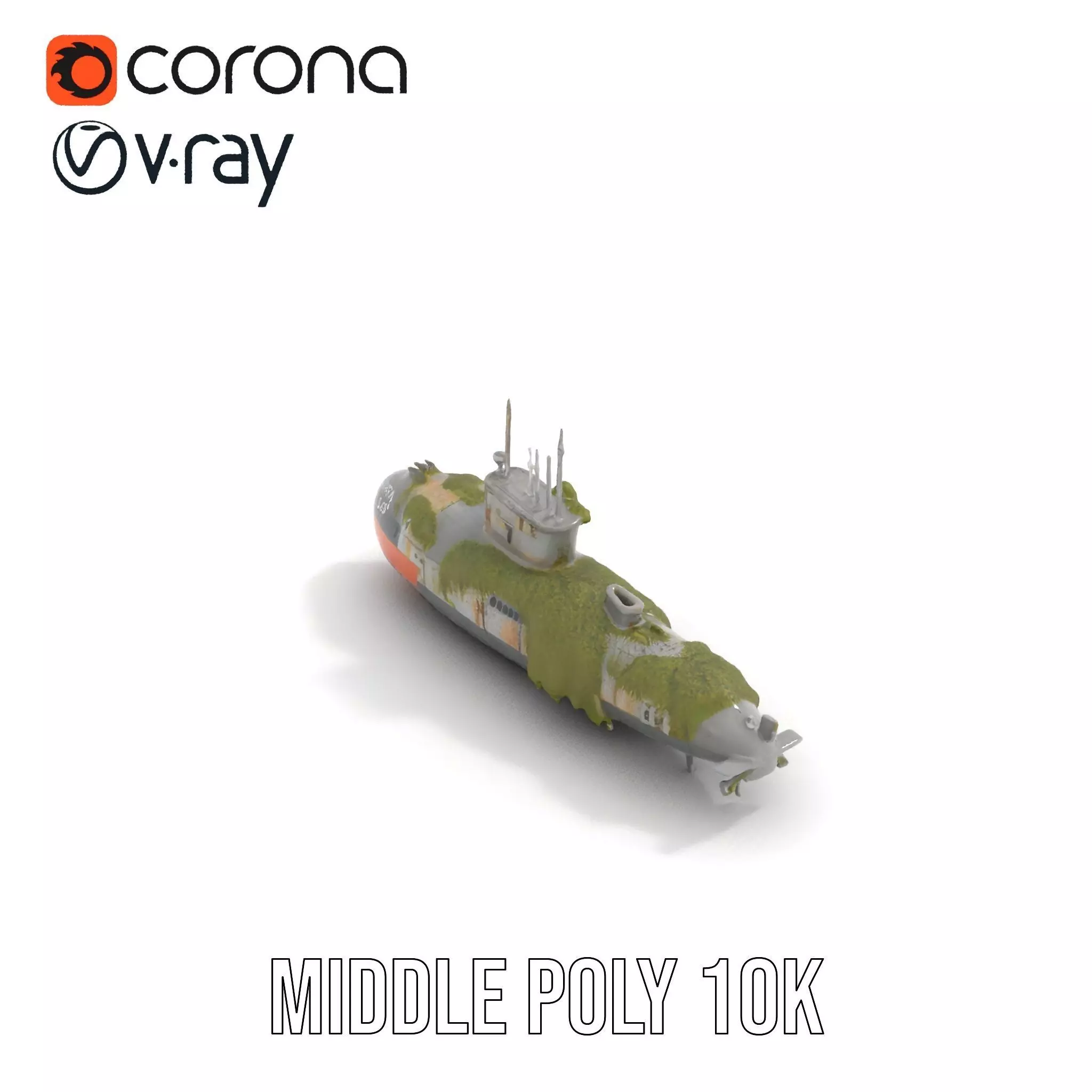 Mossy Submarine model pack Low-poly 3D model_13