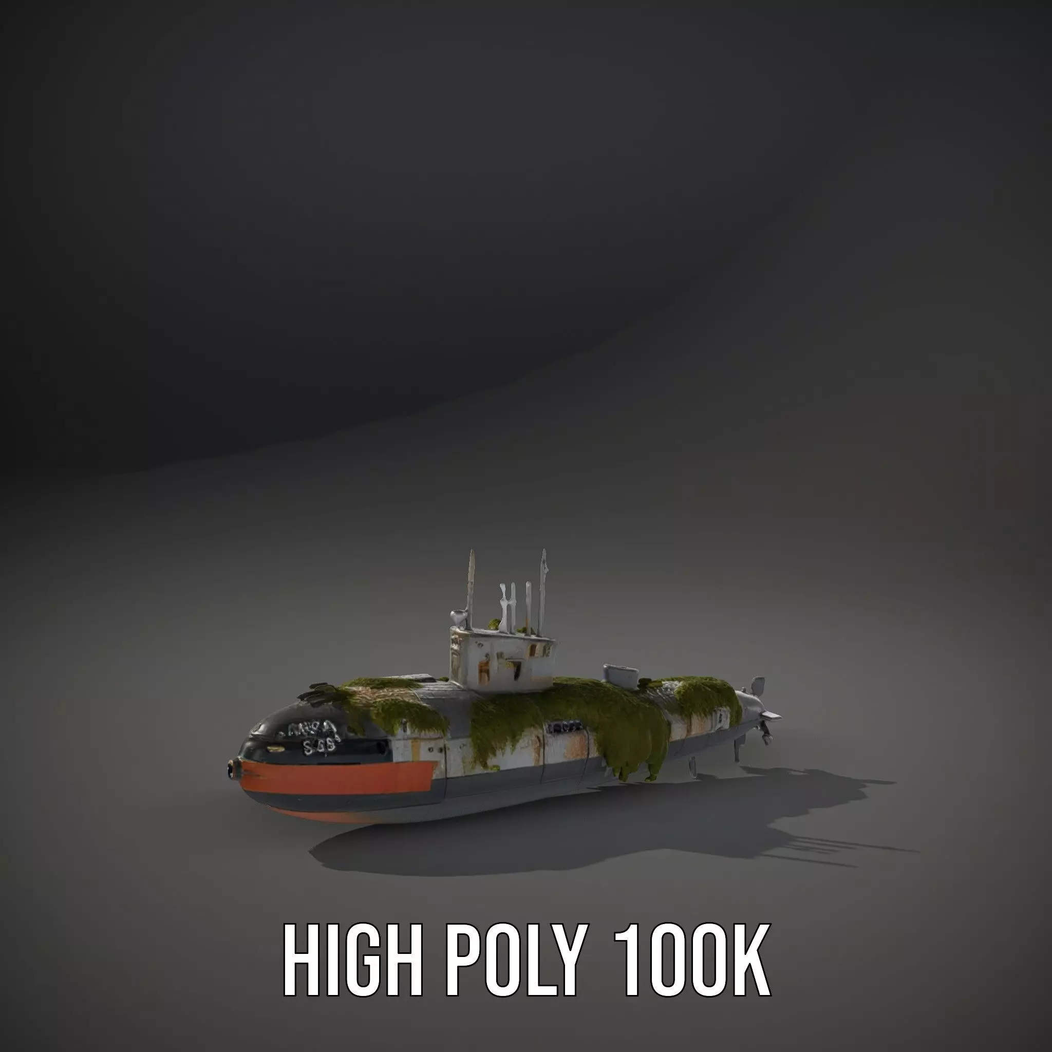 Mossy Submarine model pack Low-poly 3D model_10