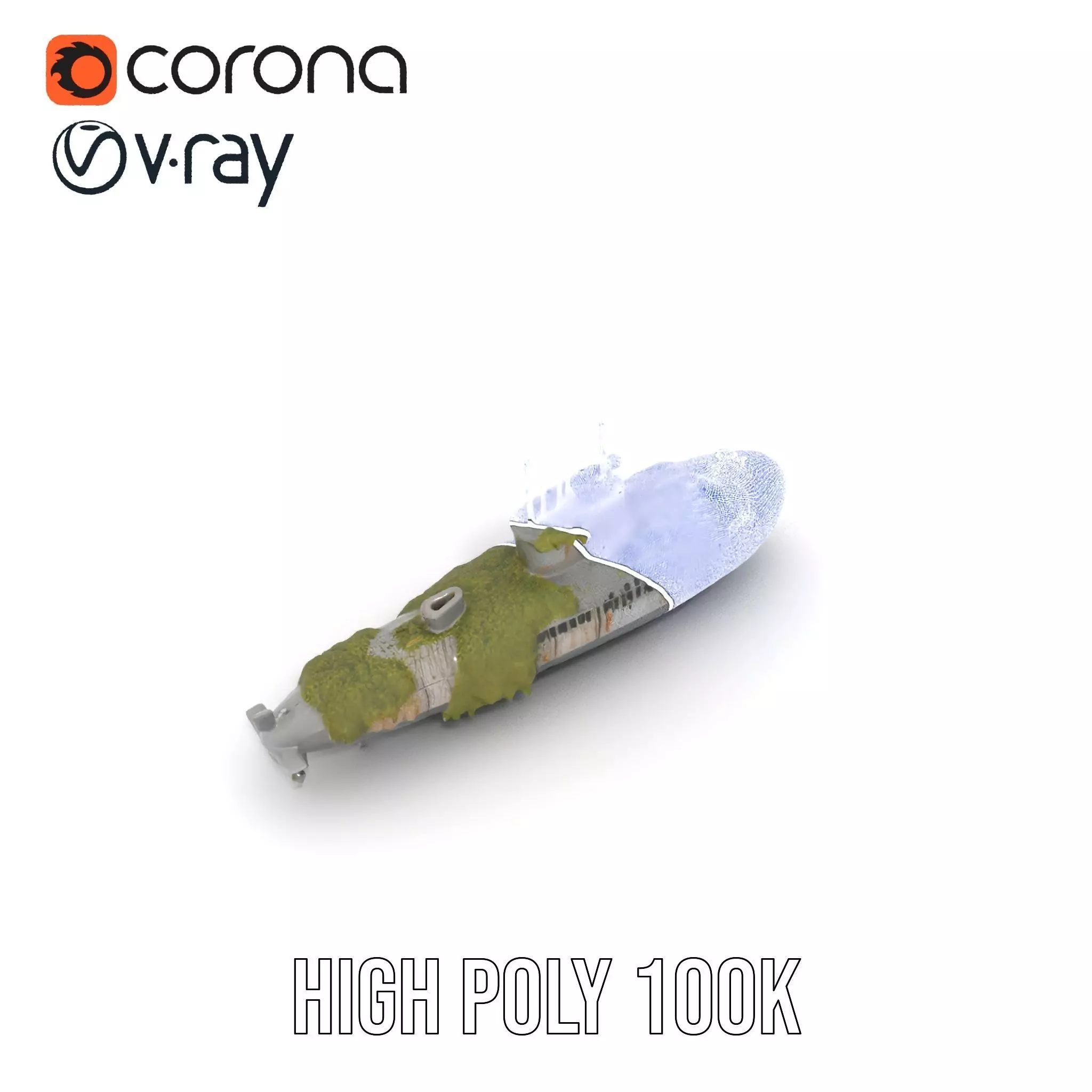 Mossy Submarine model pack Low-poly 3D model_33