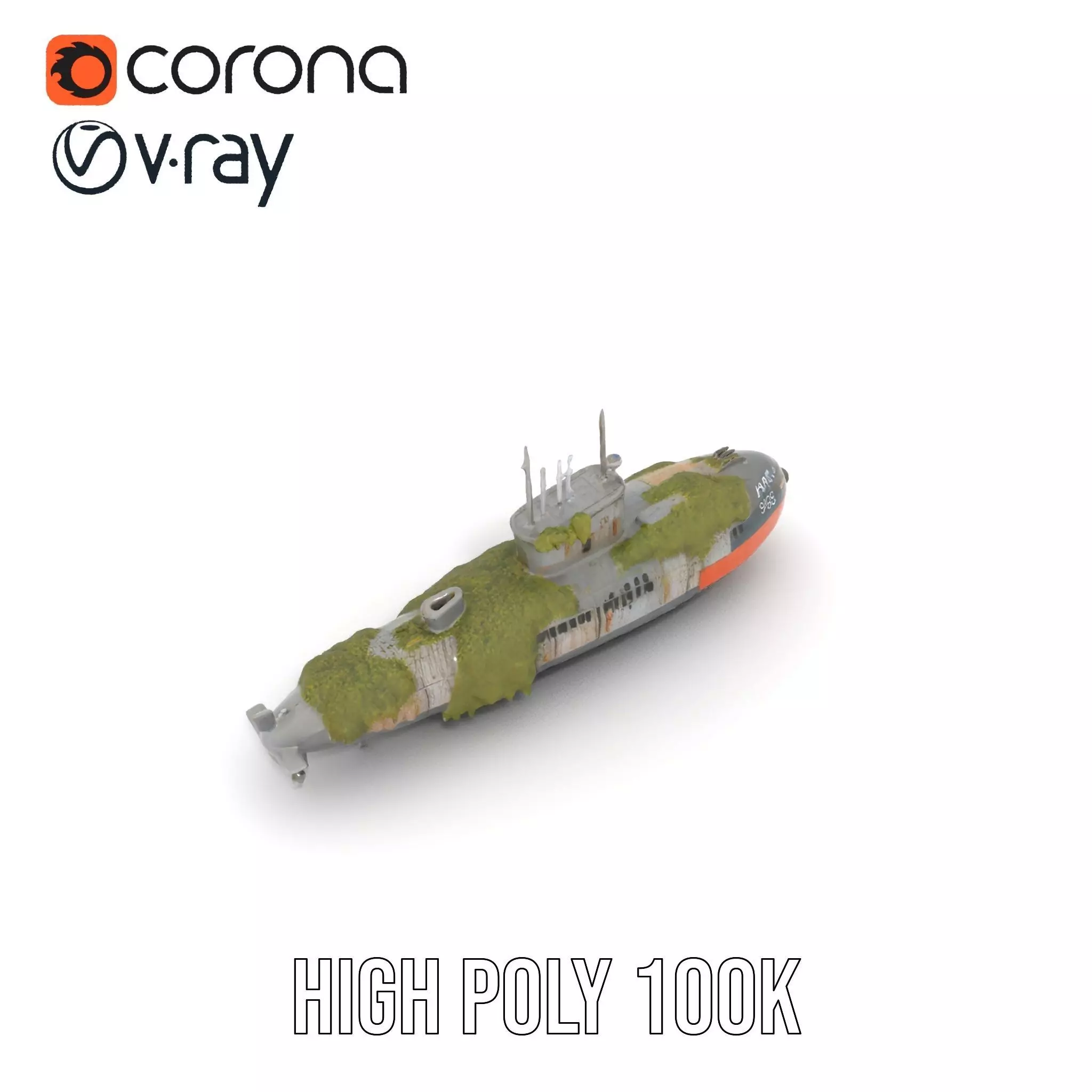 Mossy Submarine model pack Low-poly 3D model_23