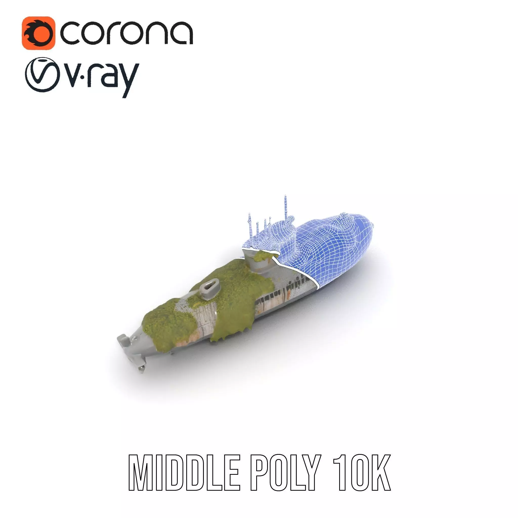 Mossy Submarine model pack Low-poly 3D model_18
