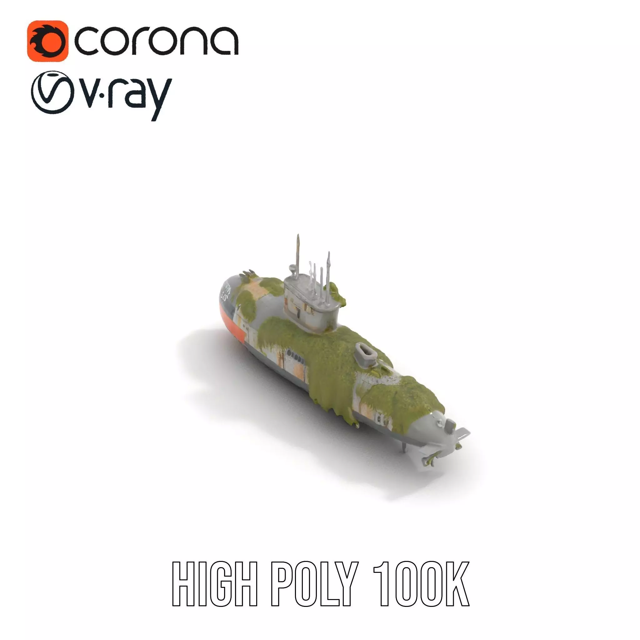 Mossy Submarine model pack Low-poly 3D model_20