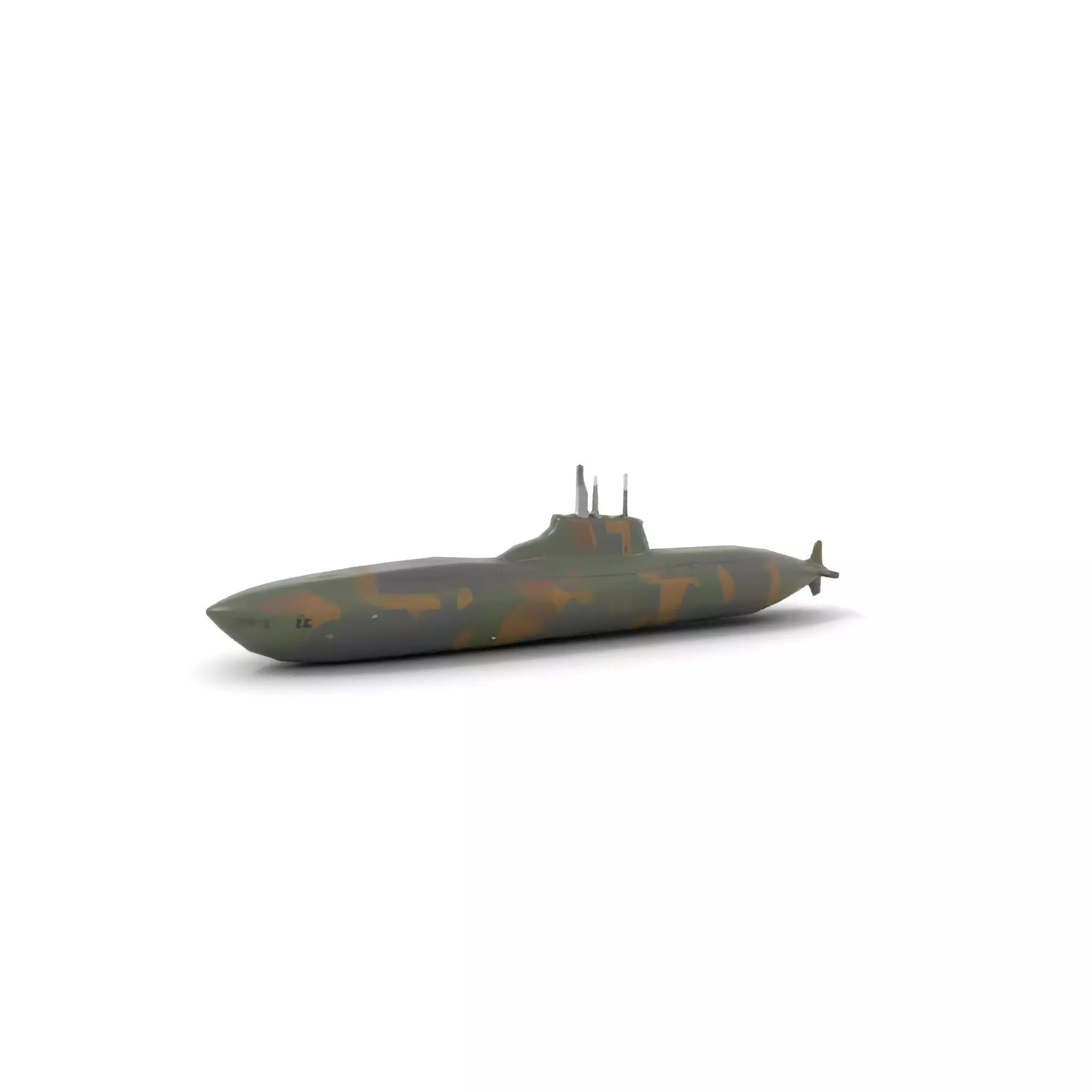 Camouflage Submarine model pack Low-poly 3D model_17