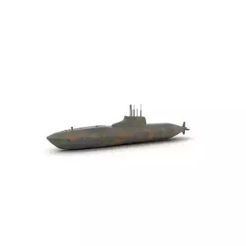Camouflage Submarine model pack Low-poly 3D model