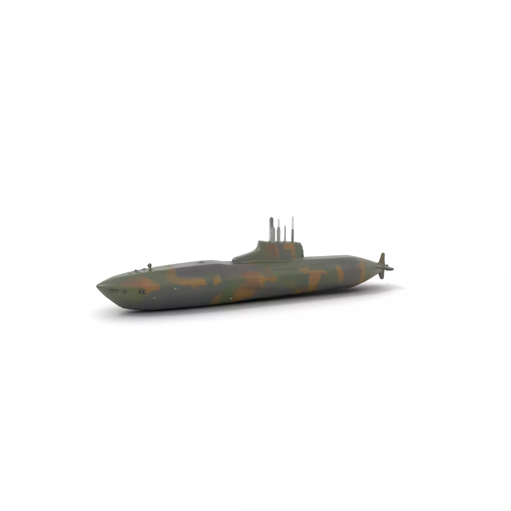 Camouflage Submarine model pack Low-poly 3D model_6