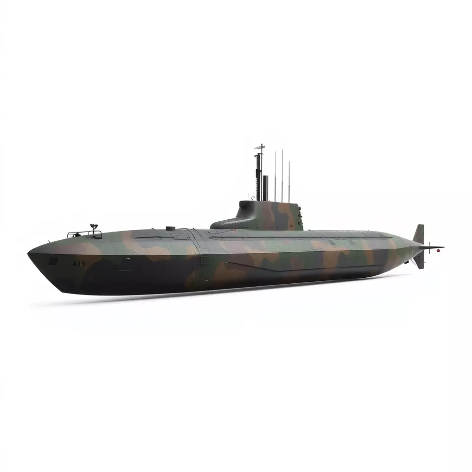 Camouflage Submarine model pack Low-poly 3D model_2