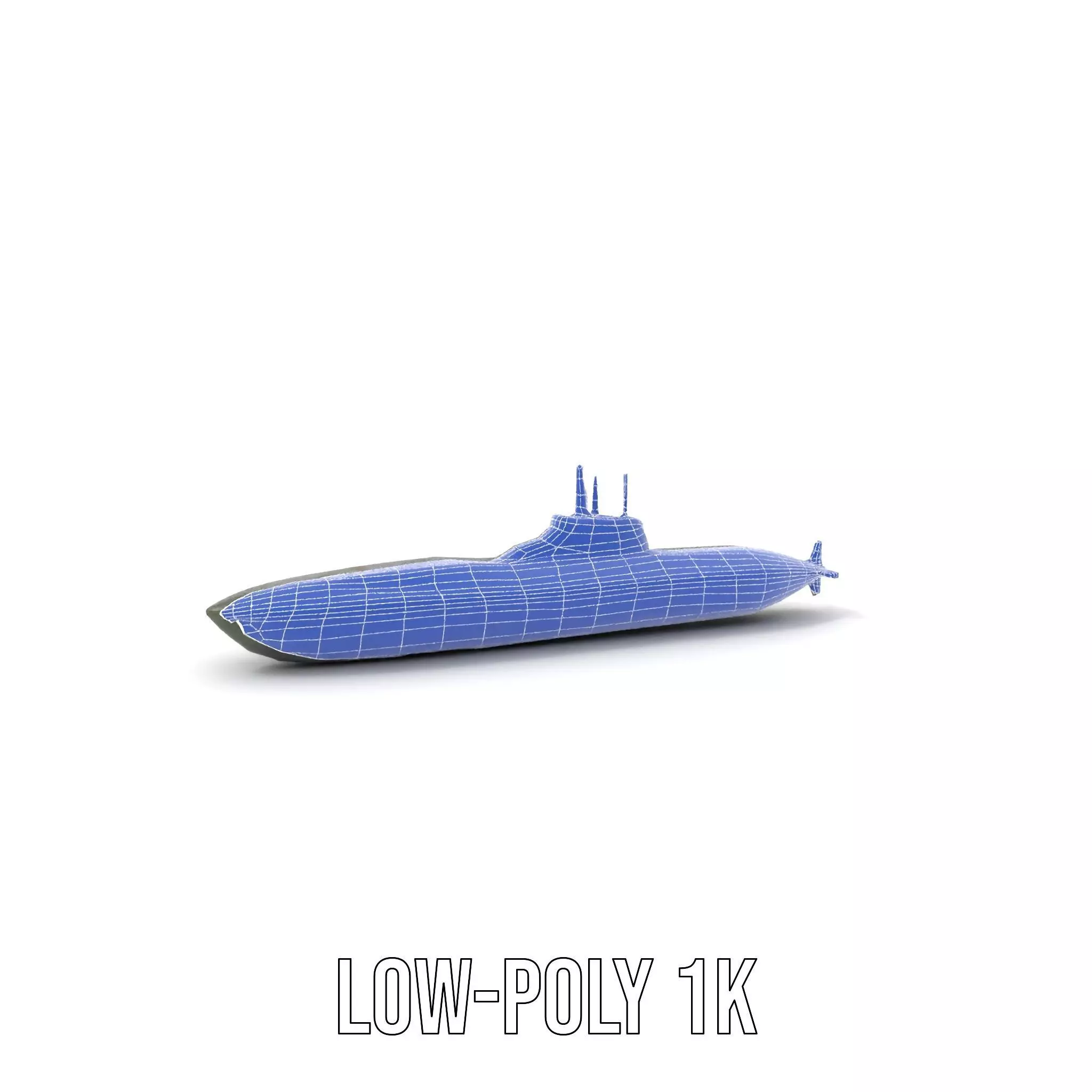 Camouflage Submarine model pack Low-poly 3D model_25