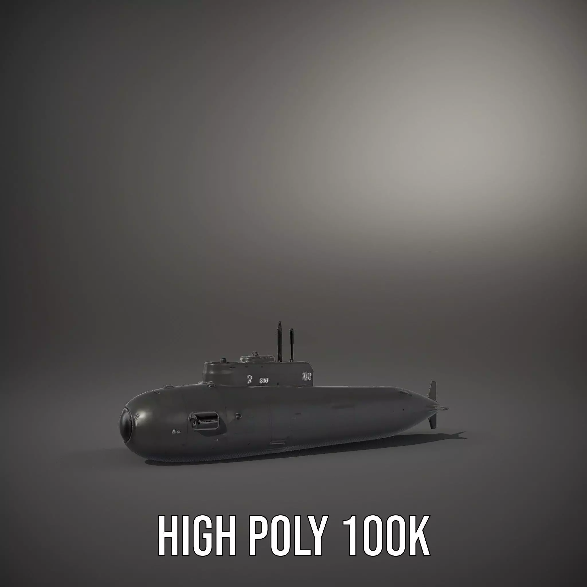 Sleek Submarine model pack Low-poly 3D model_8