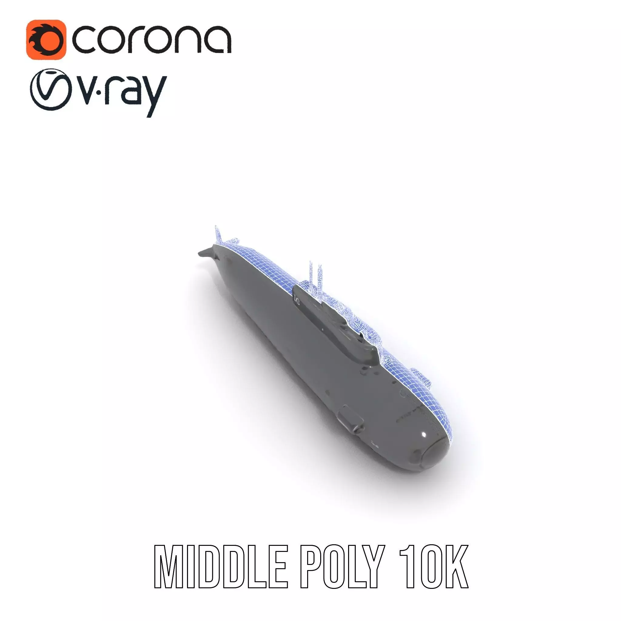 Sleek Submarine model pack Low-poly 3D model_29