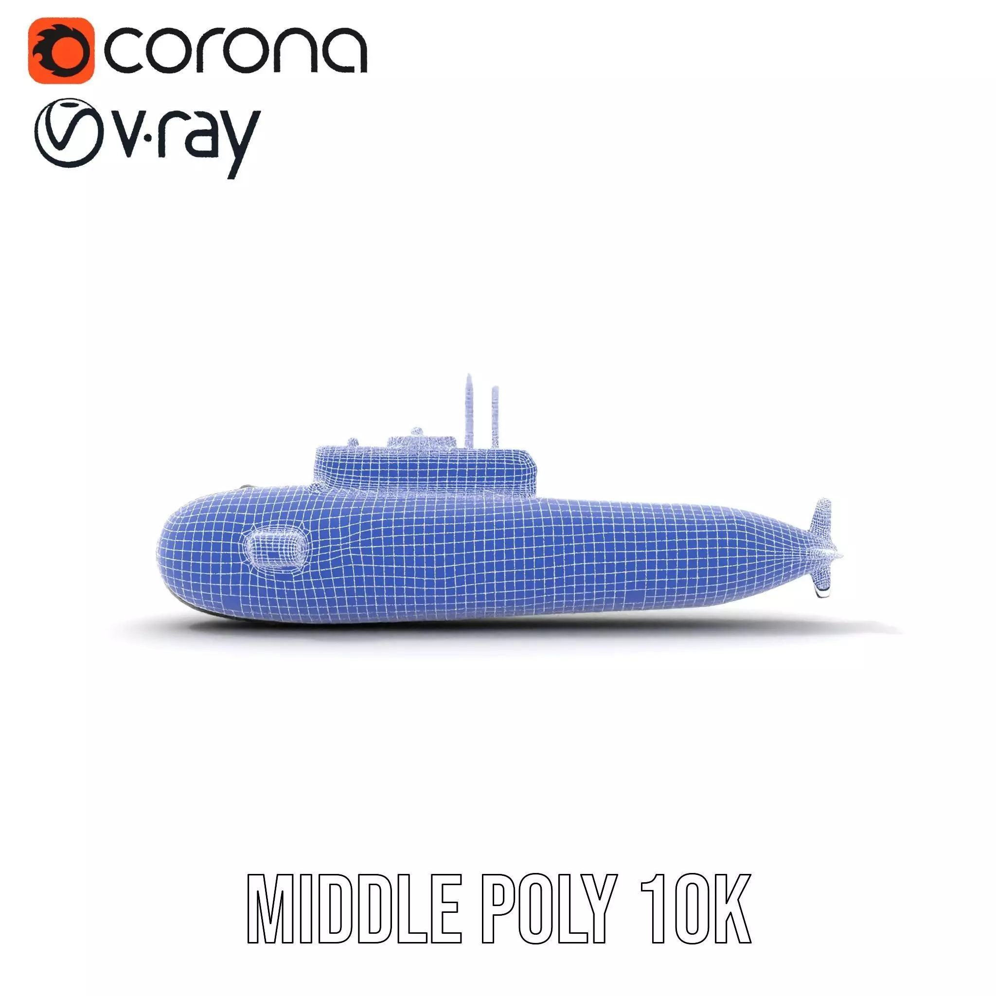 Sleek Submarine model pack Low-poly 3D model_13