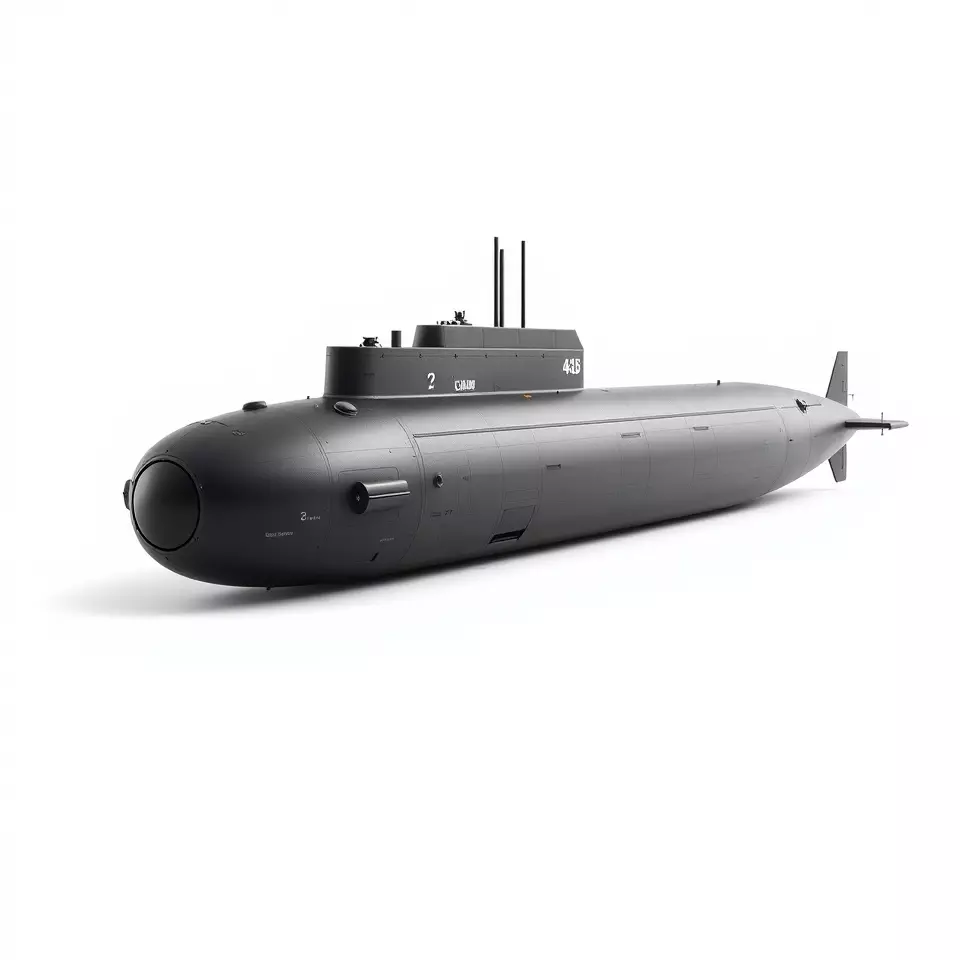 Sleek Submarine model pack Low-poly 3D model_2