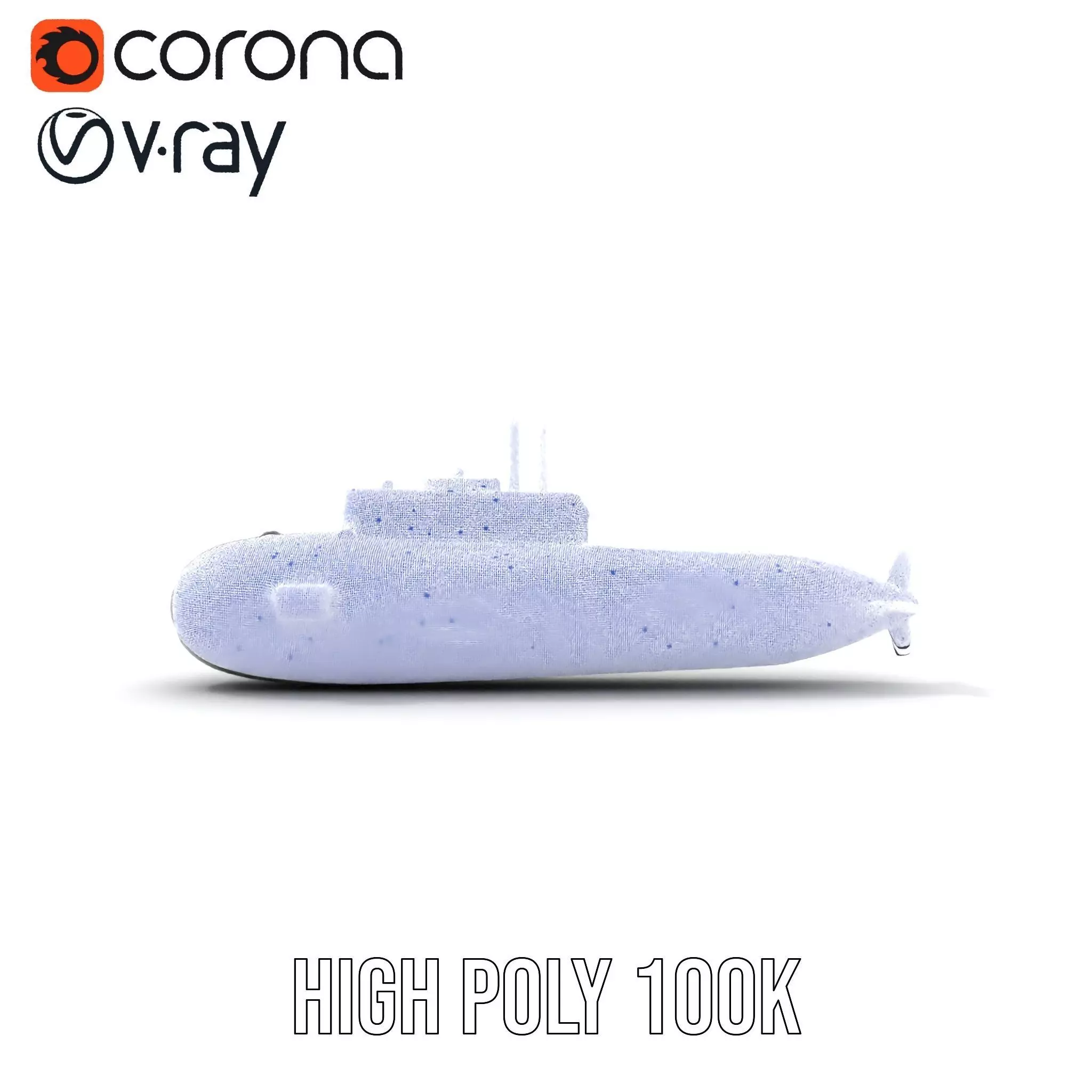 Sleek Submarine model pack Low-poly 3D model_23