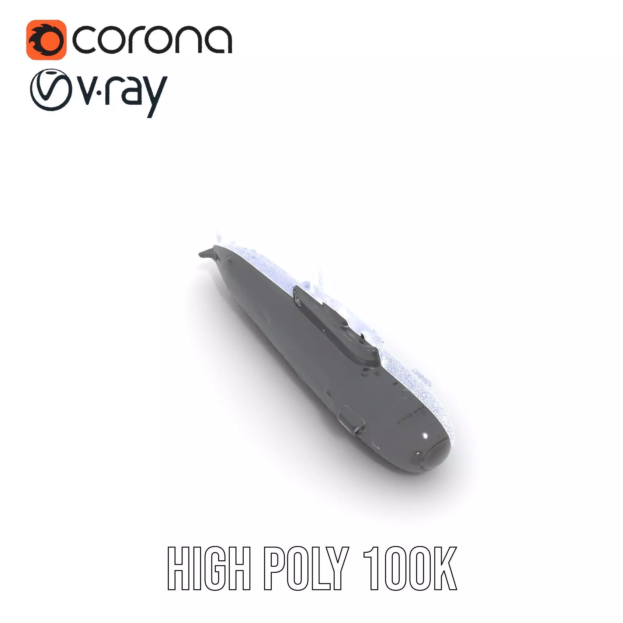 Sleek Submarine model pack Low-poly 3D model_31