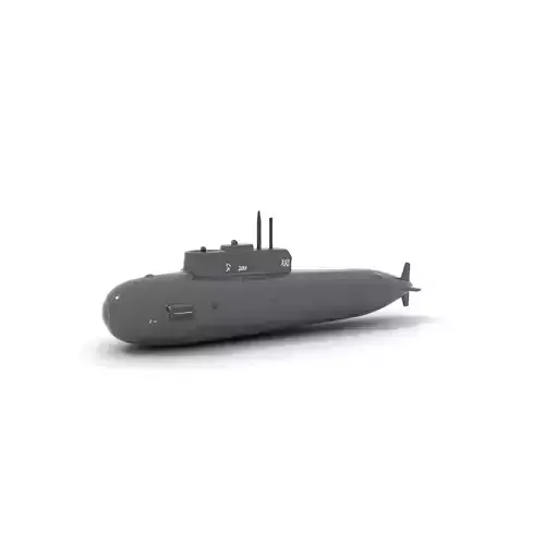 Sleek Submarine model pack Low-poly 3D model