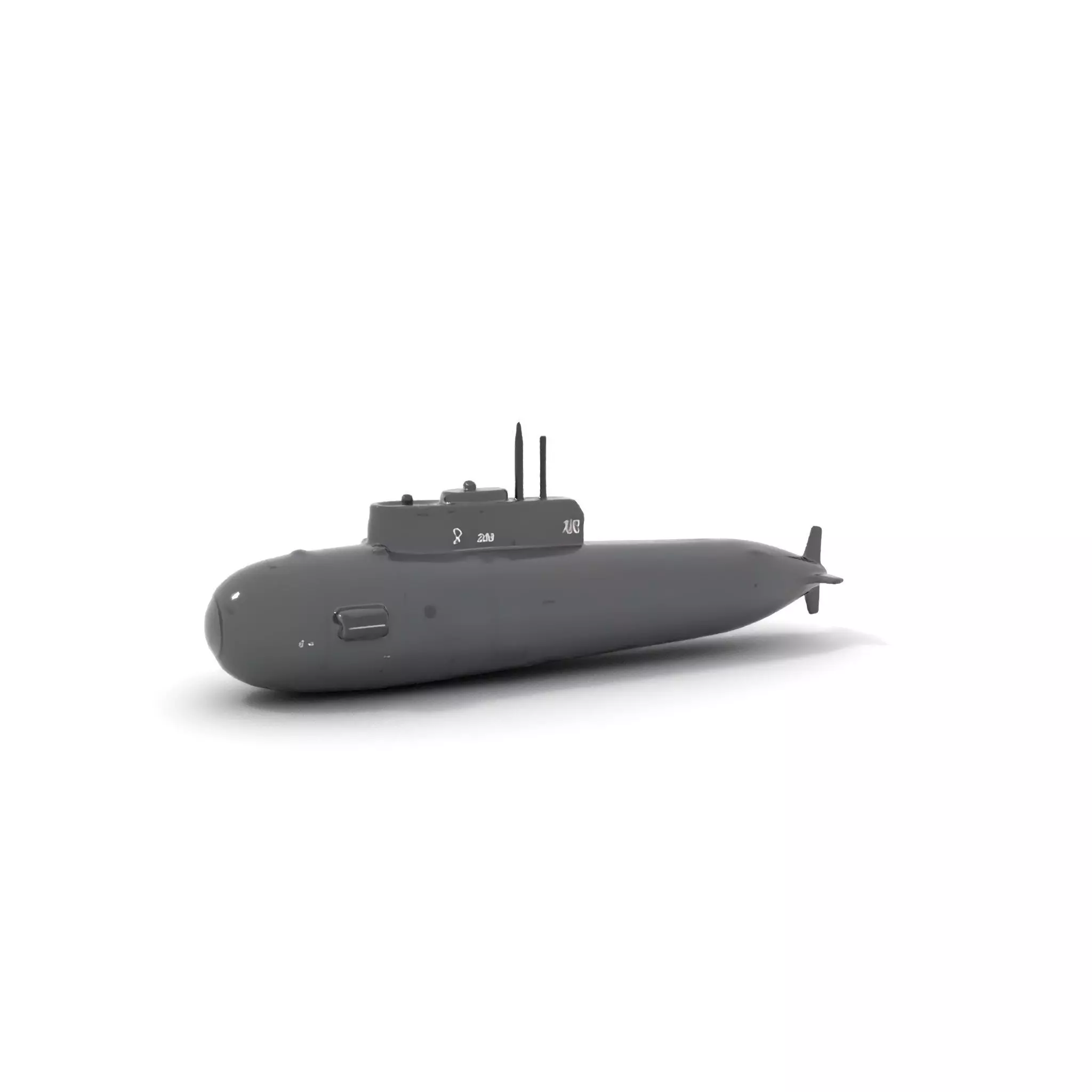 Sleek Submarine model pack Low-poly 3D model_6