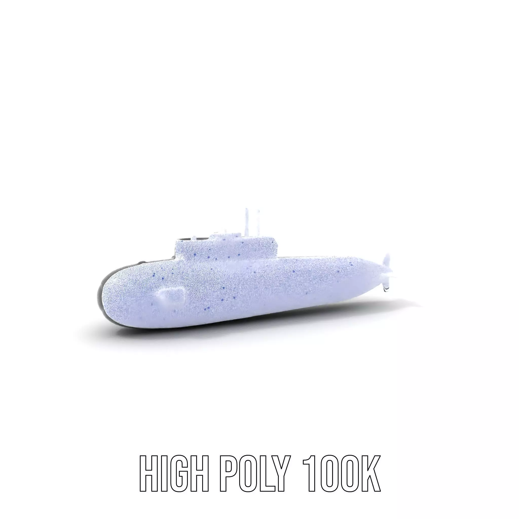 Sleek Submarine model pack Low-poly 3D model_4