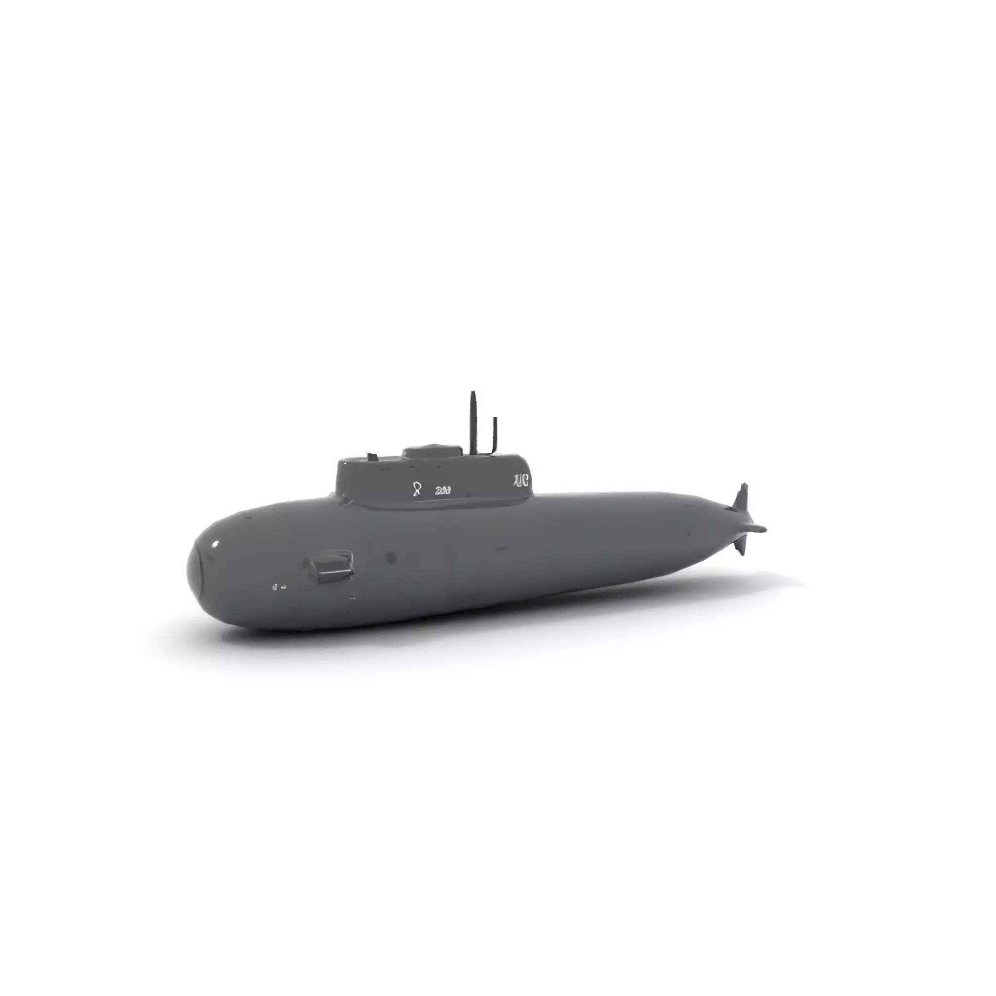 Sleek Submarine model pack Low-poly 3D model_16