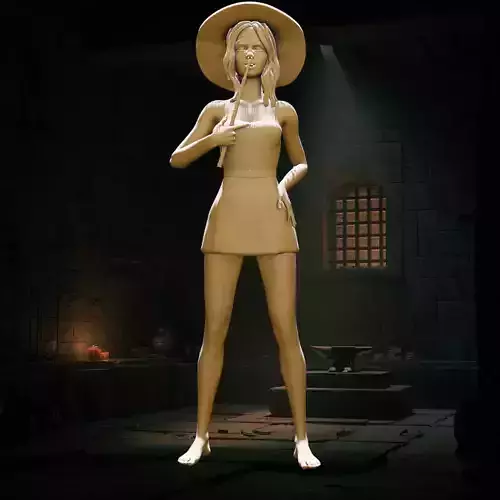 Seductive Witch with Wand