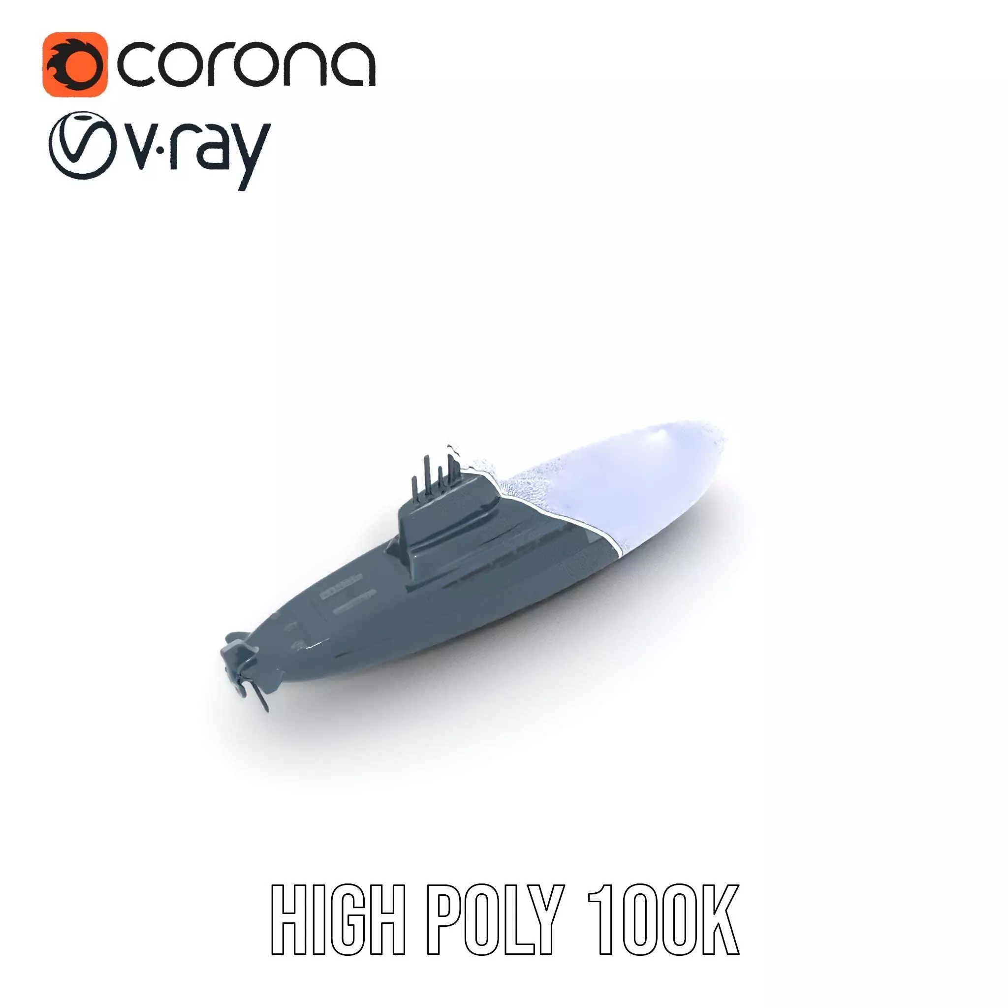German Submarine Tactical model pack Low-poly 3D model_32