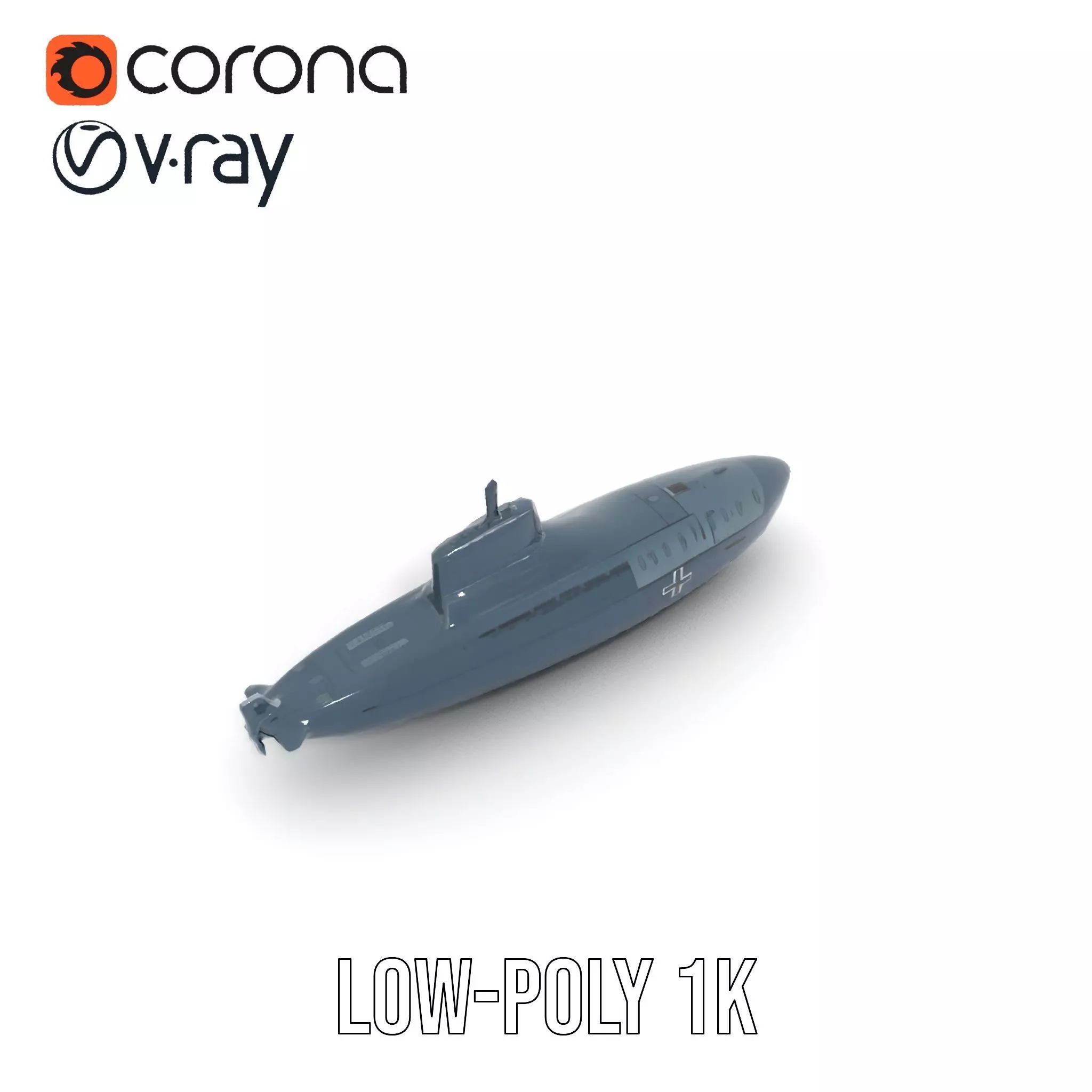 German Submarine Tactical model pack Low-poly 3D model_12