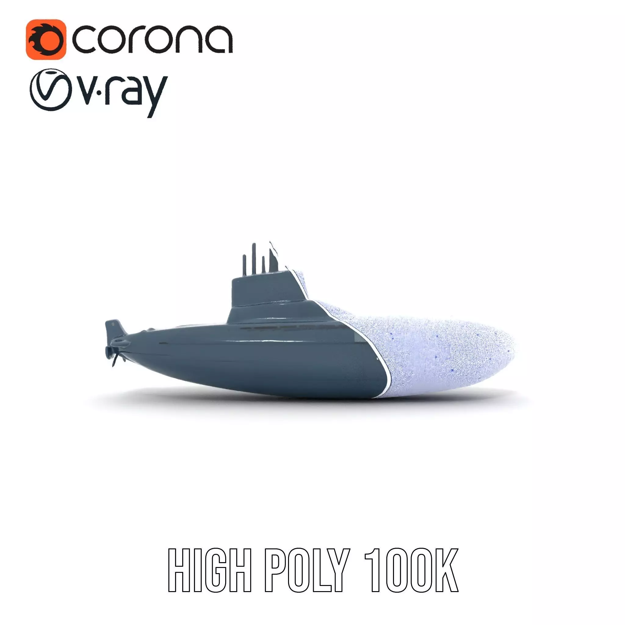 German Submarine Tactical model pack Low-poly 3D model_33