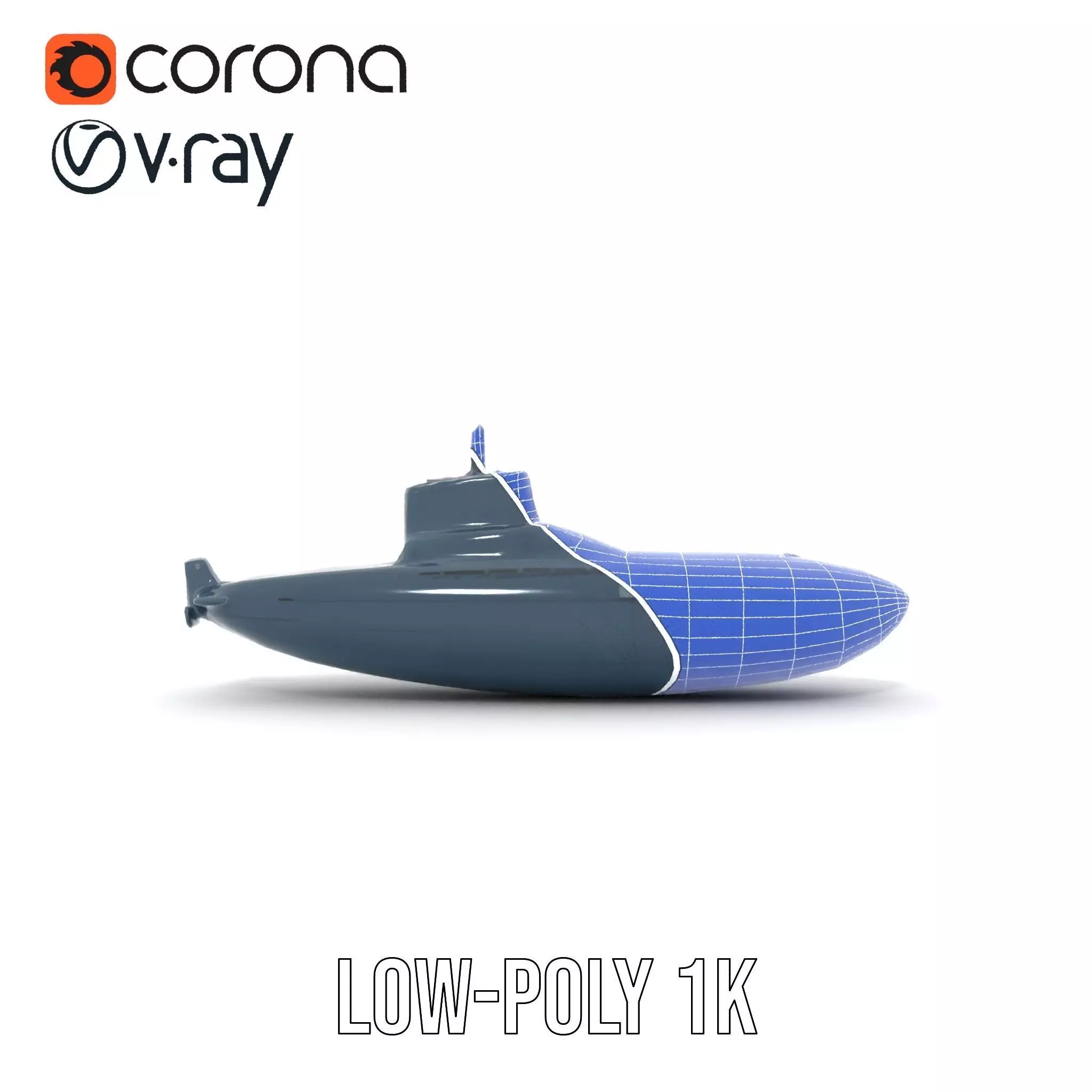 German Submarine Tactical model pack Low-poly 3D model_30