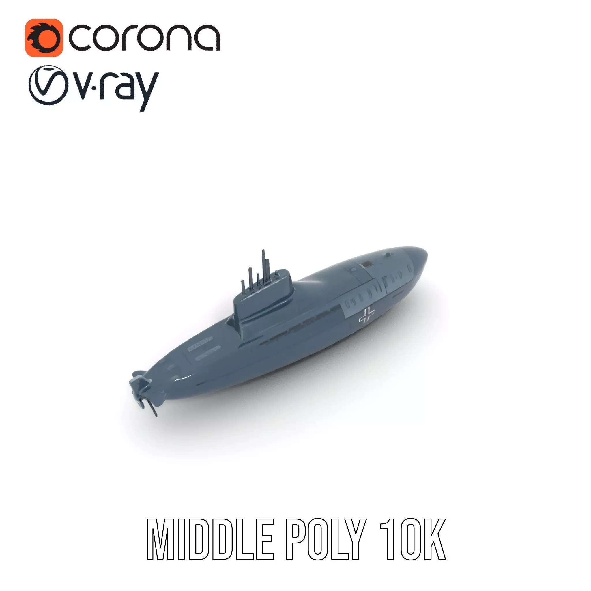 German Submarine Tactical model pack Low-poly 3D model_19