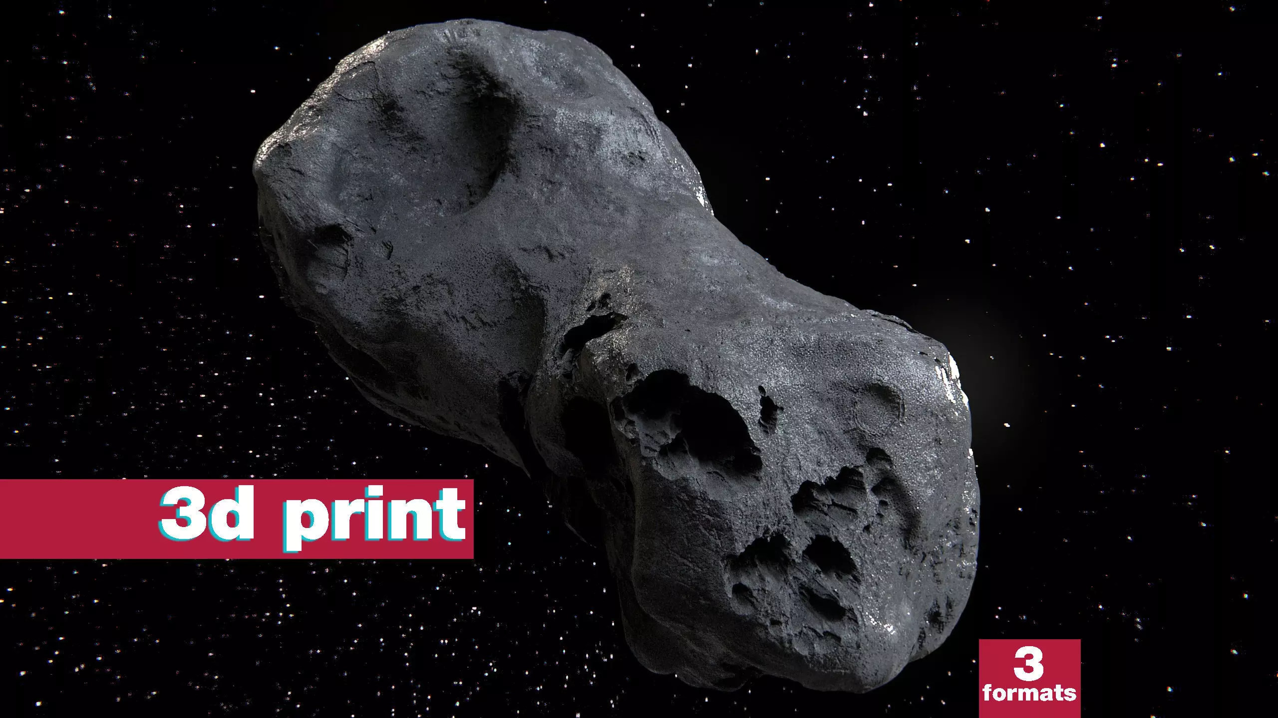 Space Asteroid STL 3D print model_0