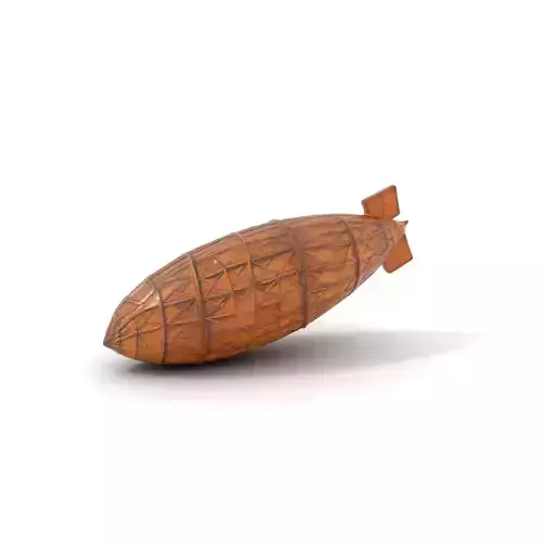 Vintage Wooden Airship model pack Low-poly 3D model