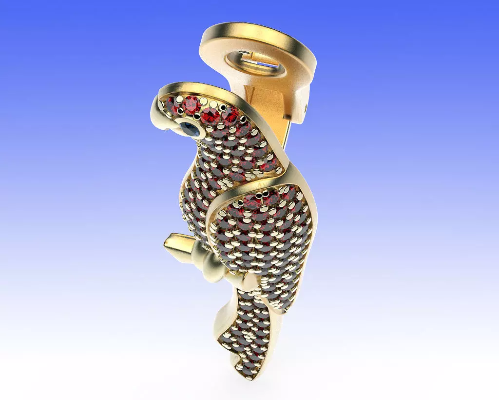 Earrings Parrot 3D print model_8