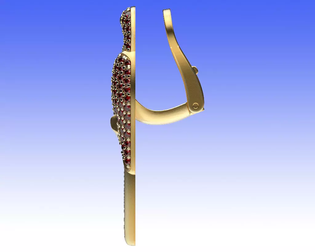 Earrings Parrot 3D print model_11