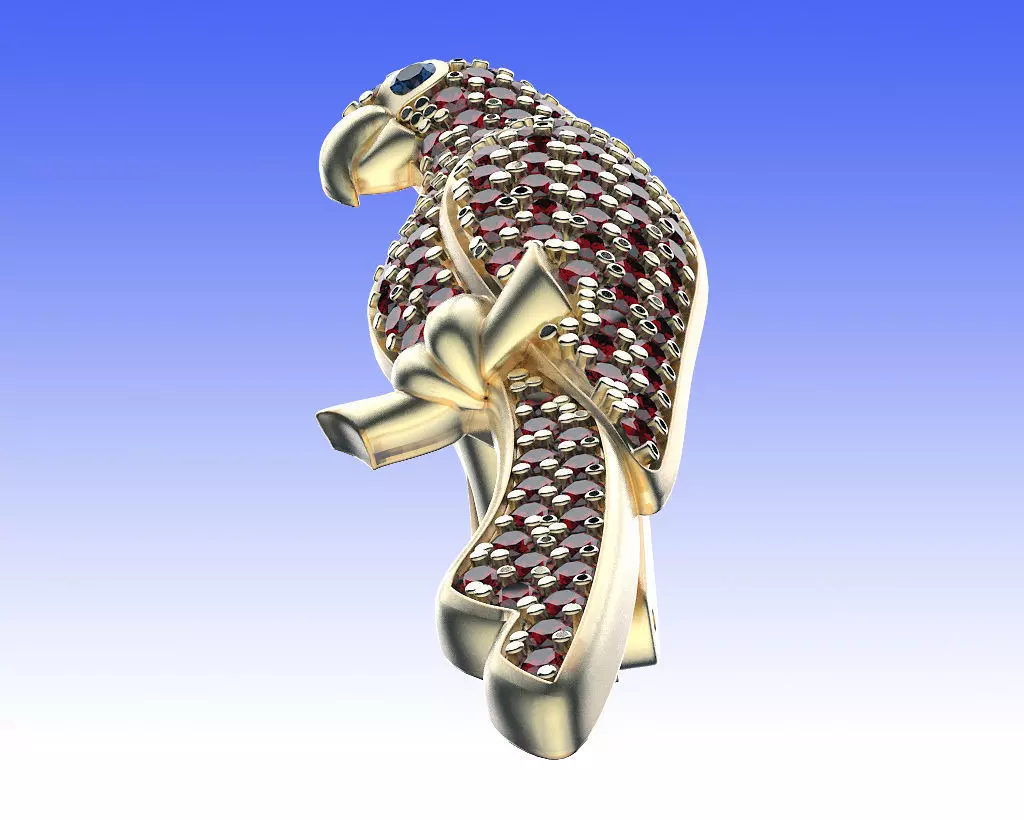 Earrings Parrot 3D print model_5