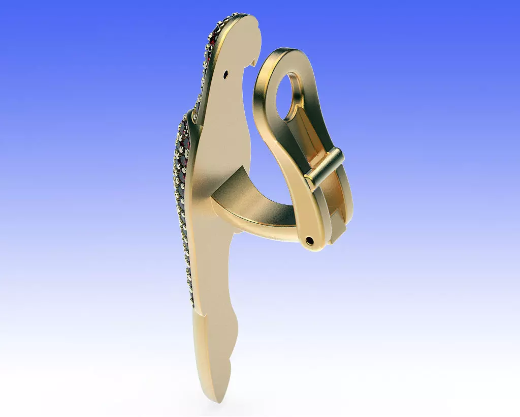 Earrings Parrot 3D print model_6