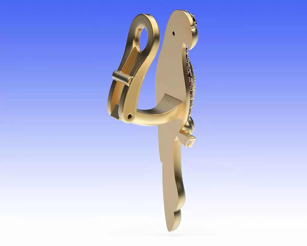 Earrings Parrot 3D print model_7