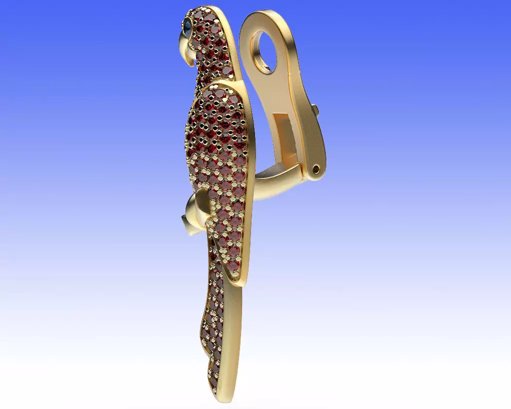 Earrings Parrot 3D print model_2