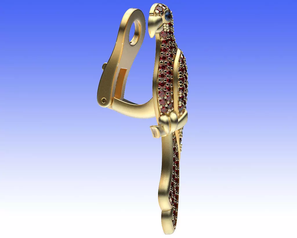 Earrings Parrot 3D print model_1