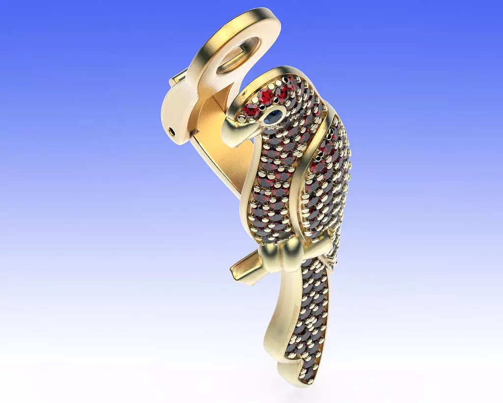 Earrings Parrot 3D print model_13