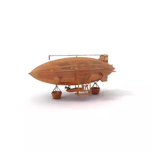 Vintage Wooden Airship model pack Low-poly 3D model