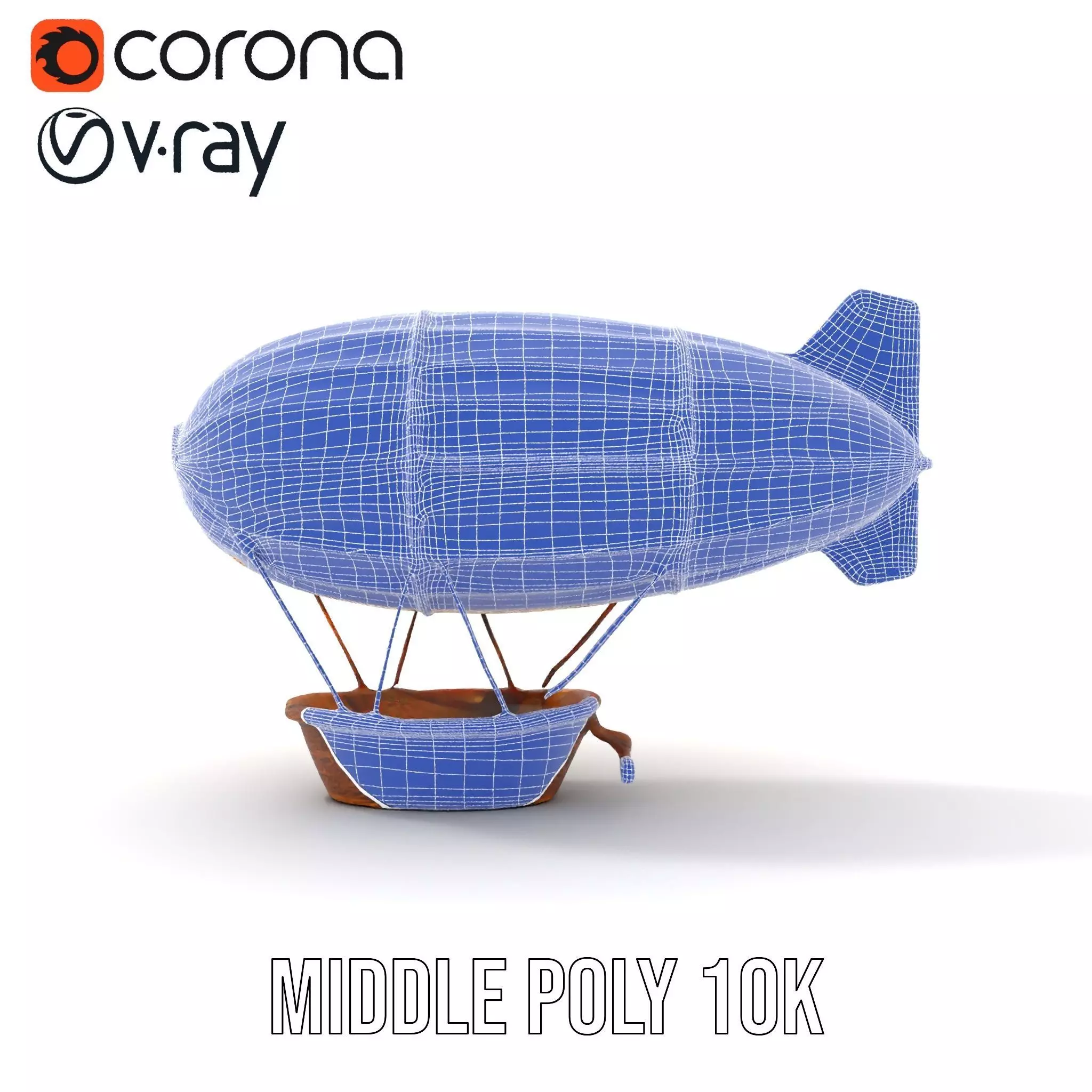 Vintage Zeppelin Balloon model pack Low-poly 3D model_17