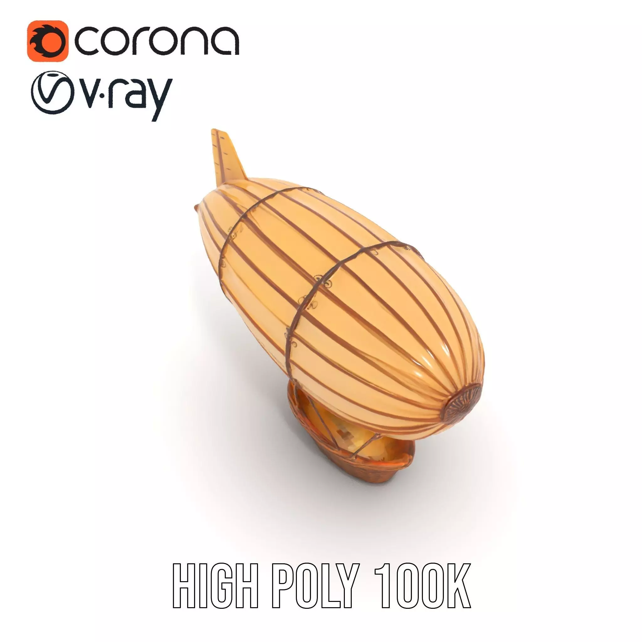 Vintage Zeppelin Balloon model pack Low-poly 3D model_19