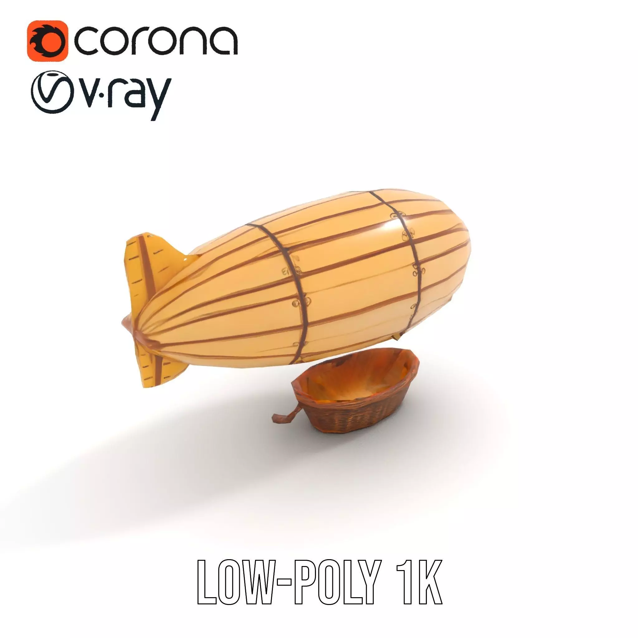 Vintage Zeppelin Balloon model pack Low-poly 3D model_16