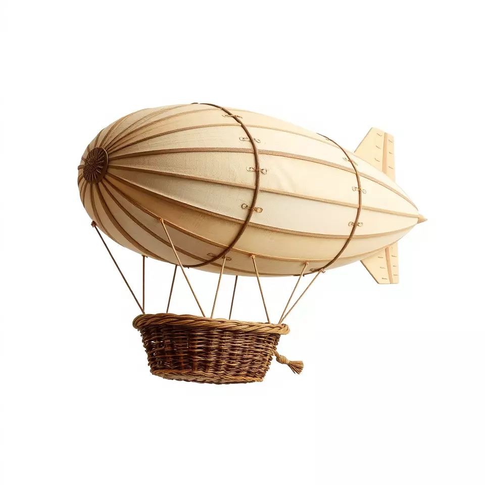 Vintage Zeppelin Balloon model pack Low-poly 3D model_2