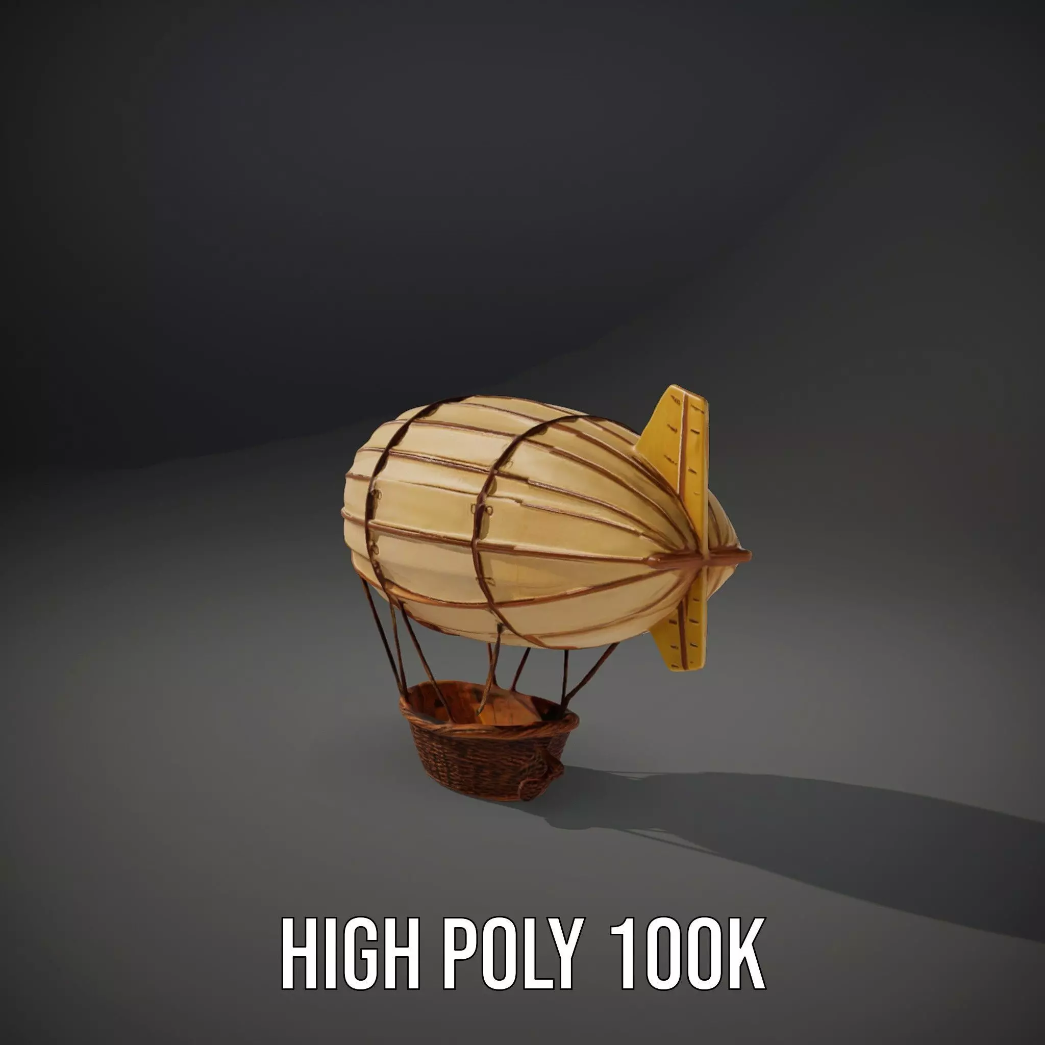 Vintage Zeppelin Balloon model pack Low-poly 3D model_10