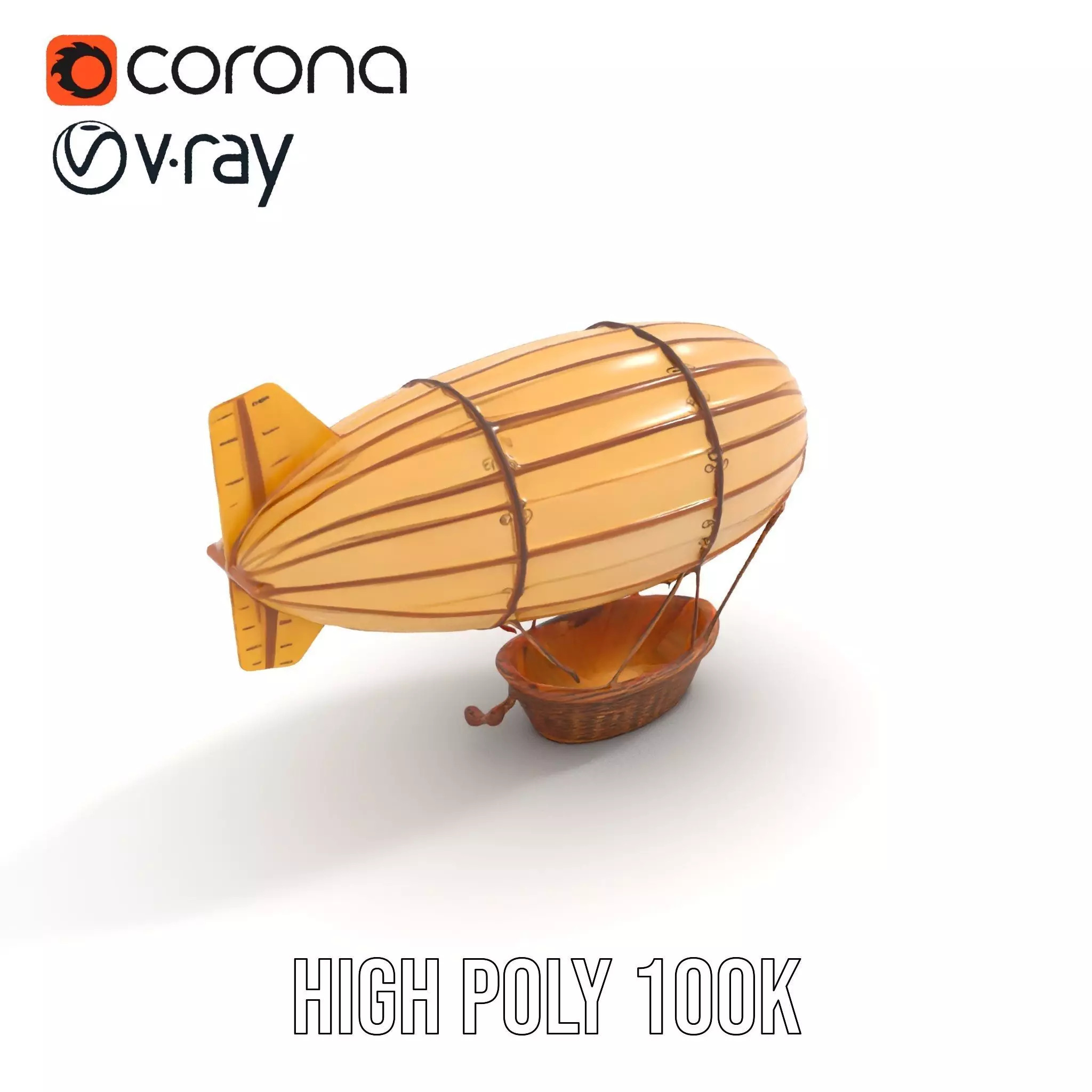 Vintage Zeppelin Balloon model pack Low-poly 3D model_31