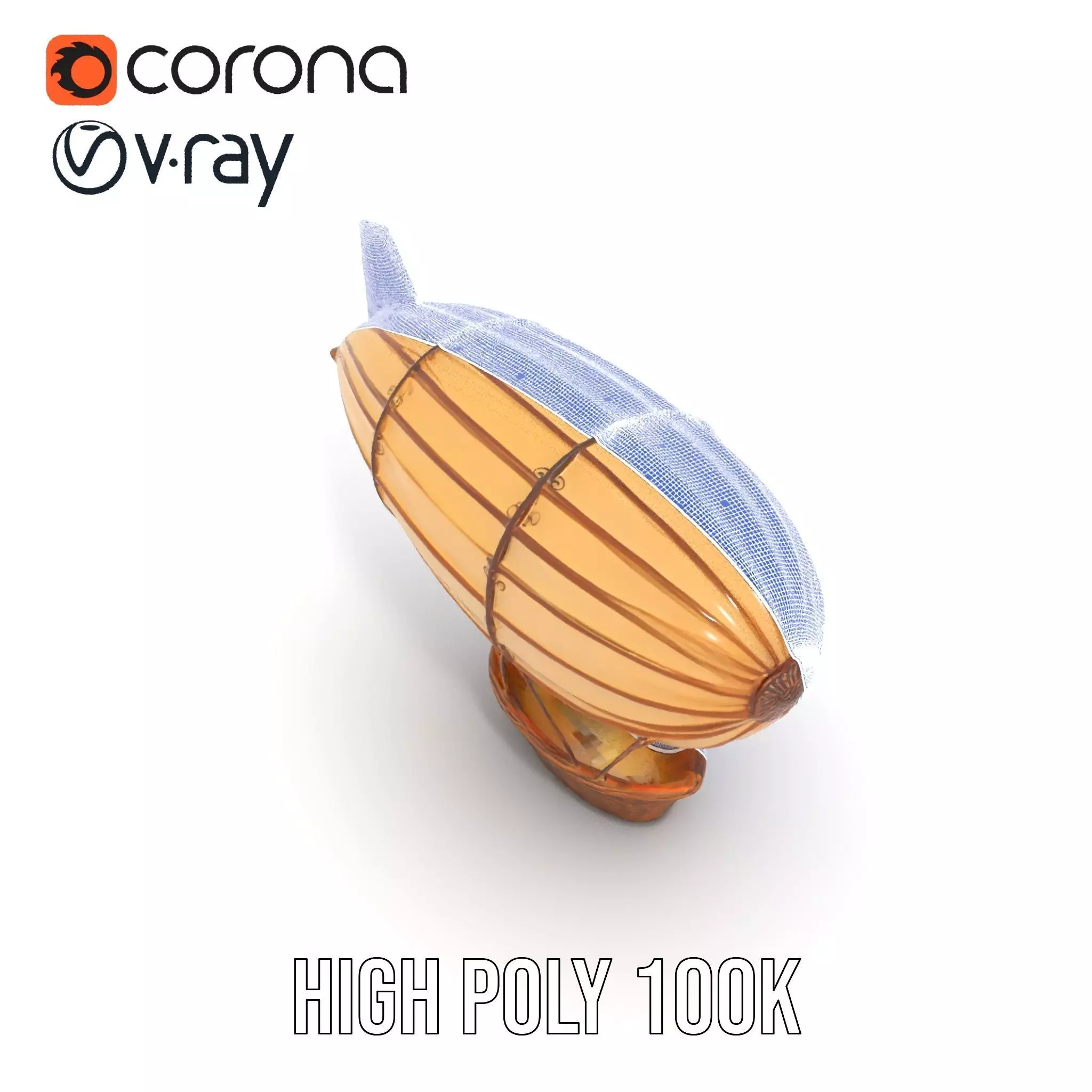 Vintage Zeppelin Balloon model pack Low-poly 3D model_33