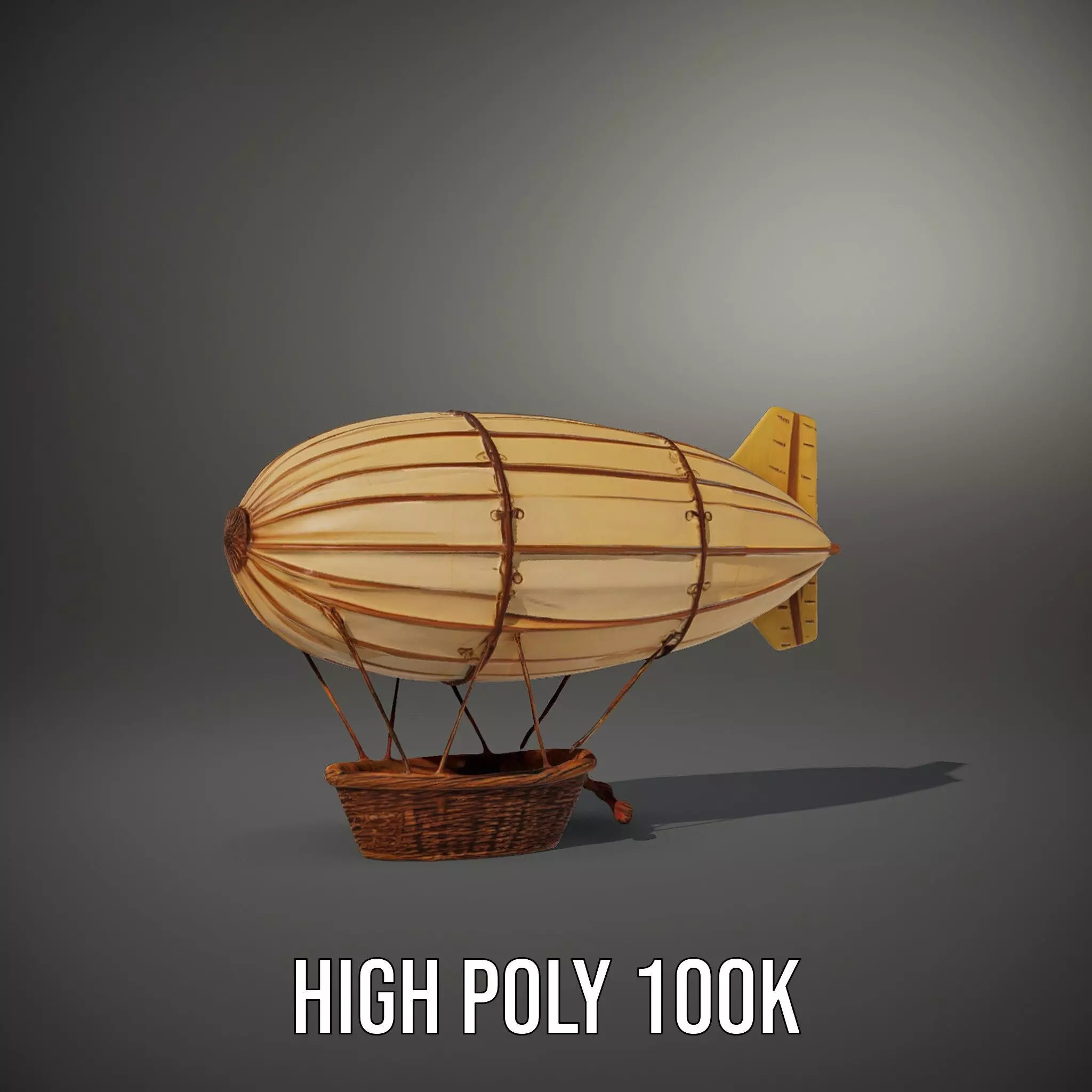 Vintage Zeppelin Balloon model pack Low-poly 3D model_8
